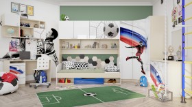 Антресоль на шкаф 3-х створчатый Футбол ЧМ (Белый/корпус Клен) в Бердске - berdsk.katalogmebeli.com | фото 2