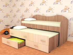 Кровать детская Нимфа двухместная 2.0 Венге/Дуб молочный в Бердске - berdsk.katalogmebeli.com | фото 3