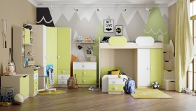 Детская комната Эппл (Зеленый/Белый/корпус Клен) в Бердске - berdsk.katalogmebeli.com | фото 13