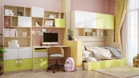 Детская комната Эппл (Зеленый/Белый/корпус Клен) в Бердске - berdsk.katalogmebeli.com | фото 12