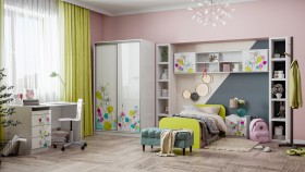 Детская комната Флер (Белый/корпус Выбеленное дерево) в Бердске - berdsk.katalogmebeli.com | фото 1