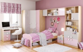 Детская комната Грэйси (Розовый/Серый/корпус Клен) в Бердске - berdsk.katalogmebeli.com | фото 3