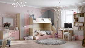 Детская комната Грэйси (Розовый/Серый/корпус Клен) в Бердске - berdsk.katalogmebeli.com | фото 12