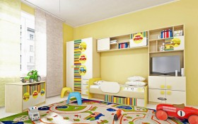 Детская комната Клаксон (Бежевый/корпус Клен) в Бердске - berdsk.katalogmebeli.com | фото 2