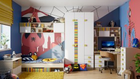Детская комната Клаксон без машинок (Белый/корпус Клен) в Бердске - berdsk.katalogmebeli.com | фото