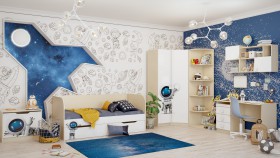 Детская комната Санни (Белый/корпус Клен) в Бердске - berdsk.katalogmebeli.com | фото 2