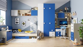 Детская комната Скай (Синий/Белый/корпус Клен) в Бердске - berdsk.katalogmebeli.com | фото