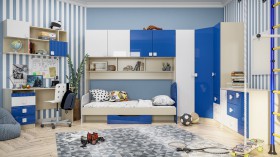 Детская комната Скай Люкс (Синий/Белый/корпус Клен) в Бердске - berdsk.katalogmebeli.com | фото 3