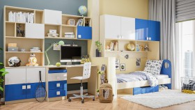 Детская комната Скай Люкс (Синий/Белый/корпус Клен) в Бердске - berdsk.katalogmebeli.com | фото 9