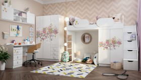 Детская комната Совушки (Белый/корпус Выбеленное дерево) в Бердске - berdsk.katalogmebeli.com | фото 1