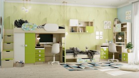 Детская комната Твит (Белый/Зеленый/корпус Клен) в Бердске - berdsk.katalogmebeli.com | фото 8
