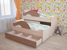 Кровать детская Радуга 1600 Млечный дуб/Венге в Бердске - berdsk.katalogmebeli.com