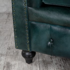 Диван кожаный Лофт Честер (темно-зеленый) в Бердске - berdsk.katalogmebeli.com | фото 2
