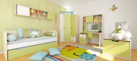 Диван-кровать Эппл (Зеленый/Белый/корпус Клен) в Бердске - berdsk.katalogmebeli.com | фото 6
