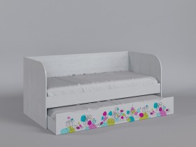 Диван-кровать Флёр (Белый/корпус Выбеленное дерево) в Бердске - berdsk.katalogmebeli.com | фото