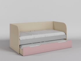 Диван-кровать Грэйси (Розовый/Серый/корпус Клен) в Бердске - berdsk.katalogmebeli.com | фото