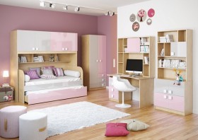 Диван-кровать Грэйси (Розовый/Серый/корпус Клен) в Бердске - berdsk.katalogmebeli.com | фото 3