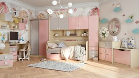 Диван-кровать Грэйси (Розовый/Серый/корпус Клен) в Бердске - berdsk.katalogmebeli.com | фото 9