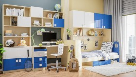 Диван-кровать Скай люкс (Синий/Белый/корпус Клен) в Бердске - berdsk.katalogmebeli.com | фото 4