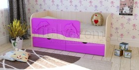 Друзья Кровать детская 2 ящика 1.6 Фиолетовый глянец в Бердске - berdsk.katalogmebeli.com | фото 1