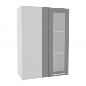 Гарда ВПУС 650 шкаф верхний угловой со стеклом высокий (Ваниль/корпус Серый) в Бердске - berdsk.katalogmebeli.com | фото
