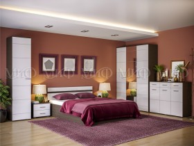 Спальня Нэнси (Венге/Белый глянец) в Бердске - berdsk.katalogmebeli.com | фото 1