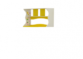 Группа №2/Л Полка надставная компьютерная (каркас с рисунком) Линии ДЛЯ ДЕТСКОЙ Дуб млечный/Желтый в Бердске - berdsk.katalogmebeli.com | фото