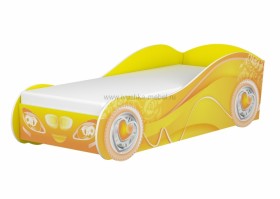 Кровать одноместная  Авто-3-2 с рисунком Пинк Желтый в Бердске - berdsk.katalogmebeli.com | фото