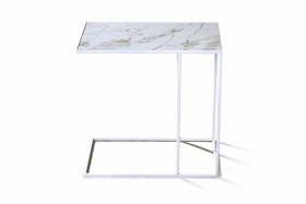 Журнальный столик Stone 018 (Прямоугольный) Металл/Керамика 500 Белый в Бердске - berdsk.katalogmebeli.com | фото 2