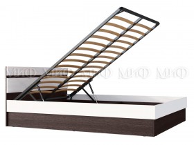 Ким кровать с подъемным механизмом 1,4 (Венге/белый глянец) в Бердске - berdsk.katalogmebeli.com | фото 2