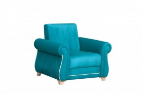 Кресло для отдыха "Порто" (велюр киви бирюза / микровельвет крем) в Бердске - berdsk.katalogmebeli.com | фото 2