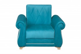 Кресло для отдыха "Порто" (велюр киви бирюза / микровельвет крем) в Бердске - berdsk.katalogmebeli.com | фото 3