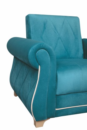 Кресло для отдыха "Порто" (велюр киви бирюза / микровельвет крем) в Бердске - berdsk.katalogmebeli.com | фото 5