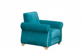 Кресло для отдыха "Порто" (велюр киви бирюза / микровельвет крем) в Бердске - berdsk.katalogmebeli.com | фото 7