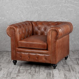 Кресло кожаное Лофт Честер (кожа) в Бердске - berdsk.katalogmebeli.com | фото 1