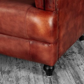 Кресло кожаное Лофт Честер-Нью (Коричневый) в Бердске - berdsk.katalogmebeli.com | фото 4
