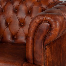 Кресло кожаное Лофт Честер-Нью (Коричневый, Рыжий) в Бердске - berdsk.katalogmebeli.com | фото 4