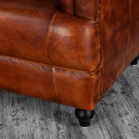 Кресло кожаное Лофт Честер-Нью (Коричневый, Рыжий) в Бердске - berdsk.katalogmebeli.com | фото 8