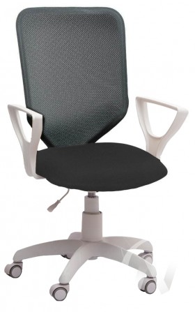 Кресло компьютерное Элегия S (белый/ткань сетка темно-серая) в Бердске - berdsk.katalogmebeli.com | фото