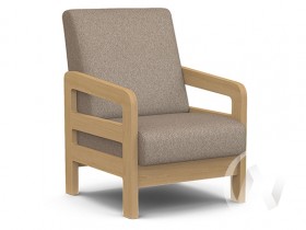 Кресло отдыха Вега-34 (бук лак/UNO CARAMEL) в Бердске - berdsk.katalogmebeli.com | фото