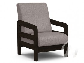 Кресло отдыха Вега-34 (венге лак/UNO ROSY-GREY) в Бердске - berdsk.katalogmebeli.com | фото