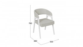 Кресло «Техас 1» (Белый матовый/Шенилл Estetica Moonstone №221) в Бердске - berdsk.katalogmebeli.com | фото 2