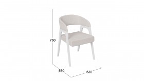 Кресло «Техас 1» (Белый матовый/Шенилл Estetica Vanille №220) в Бердске - berdsk.katalogmebeli.com | фото 2