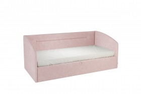Кровать 0.9 Альба Софа (Нежно-розовый велюр) в Бердске - berdsk.katalogmebeli.com | фото 1