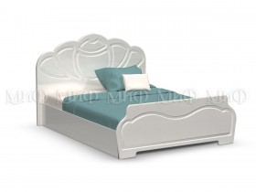 Кровать 1,4м Гармония (Белый/Белый глянец) в Бердске - berdsk.katalogmebeli.com | фото