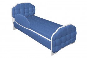 Кровать 160 Атлет 29 Синий (мягкий бортик) в Бердске - berdsk.katalogmebeli.com | фото