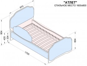 Кровать 160 Атлет 29 Синий (мягкий бортик) в Бердске - berdsk.katalogmebeli.com | фото 2