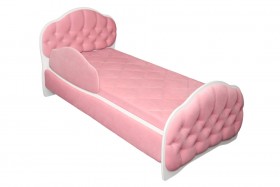 Кровать 160 Гармония 36 Светло-розовый (мягкий бортик) в Бердске - berdsk.katalogmebeli.com | фото 1