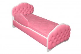 Кровать 160 Гармония 89 Розовый (мягкий бортик) в Бердске - berdsk.katalogmebeli.com | фото