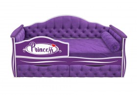 Кровать 160 серии Иллюзия 2 ящика 32 Фиолетовый (мягкие боковые накладки/подушка валик) в Бердске - berdsk.katalogmebeli.com | фото 1